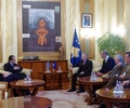 Kryekuvendari Krasniqi priti ambasadorin e Zyrës Ndërlidhëse Greke, dr. Dimitris Moschopoulos